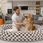 74"x50"x12" Human Dog Bed for Adults, Ultra Plush Waterproof Bean Bag Chair - Image 6
