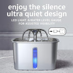 Veken Innovation Award Winner Stainless Steel Cat Water Fountain, 95oz/2.8L - Image 5