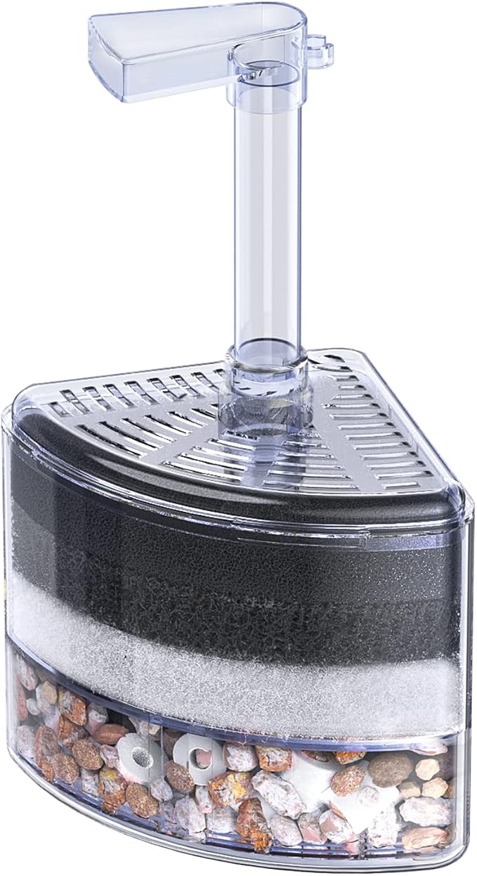 Pawfly Aquarium Corner Sponge Filter Quiet Betta Fry Shrimp and Small Fish Bio by Pawfly
