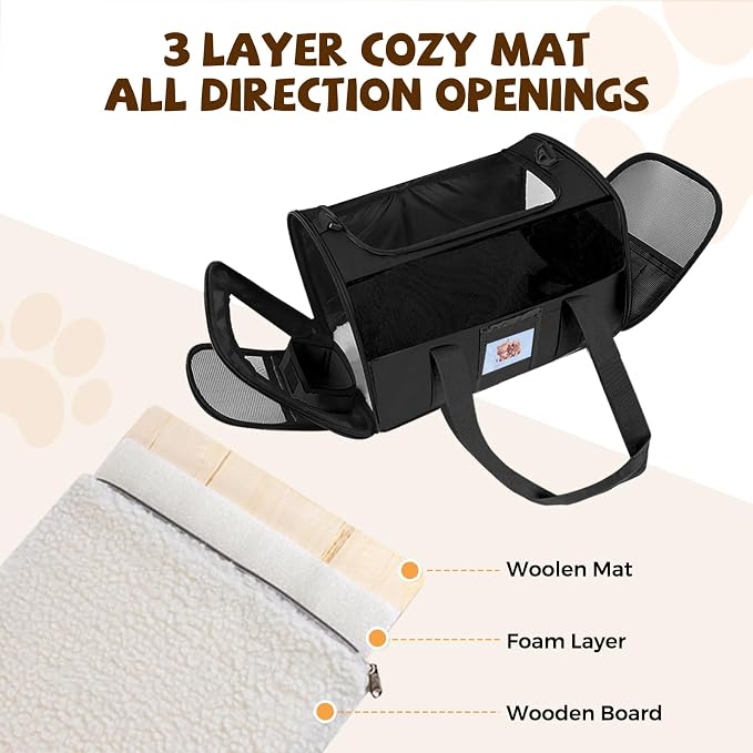 Cat Carrier Soft for Pets Up to 15 Lbs, Cat Travel Bag - Image 5