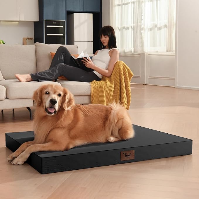 Outdoor Large Washable Dog Bed, Orthopedic Egg Crate Foam Dog Crate Mat - Image 5