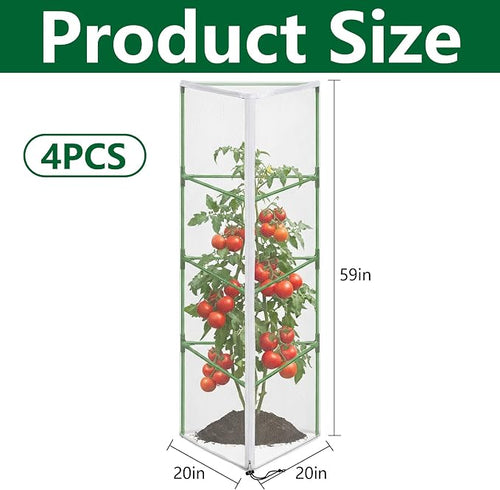 4 Pcs Garden Bird Netting for Triangle Plant Cage, Tomato Trellis Insect Bird - Image 2