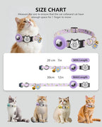 Breakaway Cat Collar with QR Code ID & AirTag Holder, Adjustable Cotton Kitten - Image 5