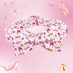 Lionheart glory Dog Collar Shark Print Dog Bow Collar Pink Dog Collar Male or - Image 3