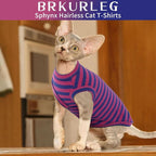 BRKURLEG Sphynx Hairless Cats Shirt Puppy Clothes Soft Cotton T-Shirts Cute - Image 4