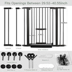 37 Inch Tall Baby Gate with Small Cat Door, Adjustable 29.5" and -40.55" - Image 2