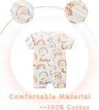 Unisex Summer Trendy 2-Pack Rompers Short Sleeve Zipped Bodysuit Infant Cotton - Image 3