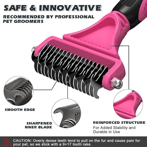 3PCS Pet Grooming Rake & Metal Comb & Flea Comb - Image 2