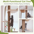 Floor to Ceiling Cat Tree, 5 Tier Cat Tower Adjustable Height, Tall Climbing - Image 5