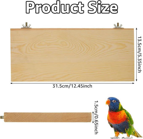 4 Pack Bird Perch Stand 12.4×5.3 Inch Parrot Wood Platform Rectangle Wood Perch - Image 2