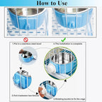 2 Pieces Crate Dog Bowl, Removable Stainless Steel Pet Kennel Hanging Food - Image 5