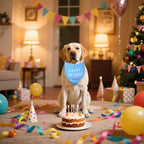 Dog Birthday Bandana Boy for Small Dogs, Reversible 2 Patterns in 1, Happy - Image 5