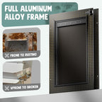 Dog Door For Door All Aluminum 3 Flaps, Medium Doggy Doggie Door, Cat Door Black - Image 3
