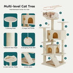 DUMOS 54-inch Indoor Cat Tree Tower –Multi-Level Pet House - Image 4