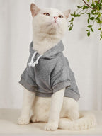 QWINEE Basic Dog Hoodie Sweatshirt Puppy Sweater Warm Cat Costumes Pet Clothes - Image 3