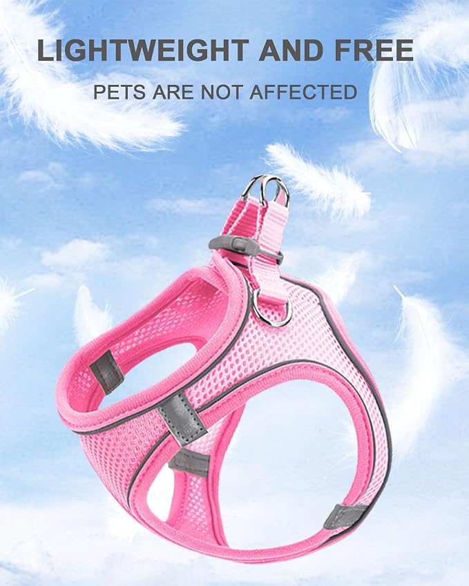 XXXS Red Soft Mesh Dog Harness and Leash Set, No Escape Puppy Harnesses - Image 2