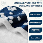 Waterproof Blanket for Dog Puppy Cat, Cute 3D Textured Paw Dog Blanket for Bed - Image 3