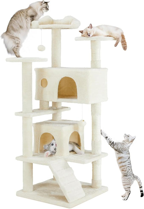 54 Inches Cat Tower Condo Furniture, Cat Tree Tower by SimpleDeluxe