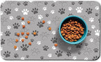 Dog Food Mat, Absorbent Water Bowl Mats Cat Pet Feeding Placemats Light Gray 16 by Zoeeya
