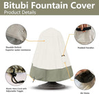 Bitubi Fountain Cover（40"x50"） 600D Oxford Cloth Garden Fountain Statue - Image 4