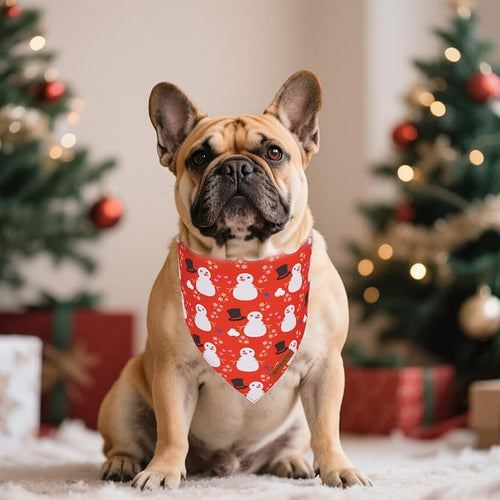 ADOGGYGO Christmas Dog Bandanas 2 Pack, Reversible Snowman Hoho Pattern Xmas - Image 2
