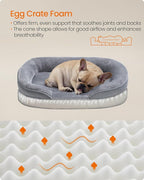 Feandrea Dog Bed, Medium Orthopaedic Dog Sofa Bed, Egg Crate Foam, Waterproof - Image 3