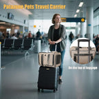 Small Dogs Carriers Airline Approved Khaki Softside Cats Carrier Travel Bag - Image 4