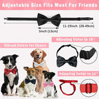 KOOLMOX Dog Bow Tie, Adjustable White Dog Collar Tie - Image 2
