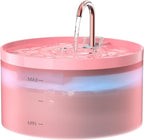 Pink Cat Water Fountain:108oz/3.2L Cat Fountain Super Silent Pet Water Fountain by BEMOONY