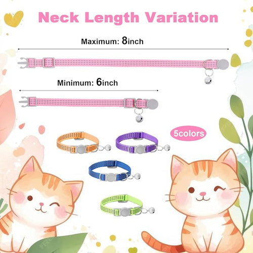 5 Pcs Breakaway Cat Collars, Reflective Cat Collar Small Cats Collar - Image 2