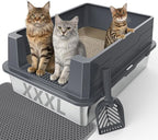 FURTIME XXXL Extra Large Stainless Steel Litter Box by FURTIME