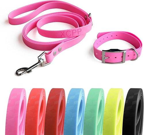 4.2FT Dog Collar and Leash Set, PVC Waterproof Adjustable Odor Proof Pet by Unknown