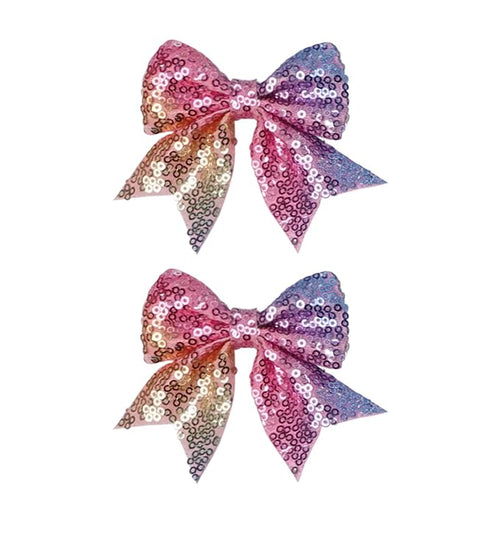 3-inch Sequined Bow Hair Clips For Baby Girls, Kids and Young Women Birthday by Koolgil