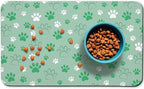 Dog Food Mat, Absorbent Water Bowl Mats Cat Pet Feeding Placemats Green 16 * 24 by Zoeeya