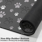 Dog Food Mat, Absorbent Water Bowl Mats Cat Pet Feeding Placemats Dark Gray 12 - Image 3