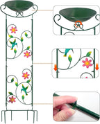 HONGLAND Metal Bird Bath with Trellis, Decorative Bird Feeder Station with - Image 8