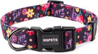QQPETS Adjustable Soft Dog Collar: Print Flower Pink Multicolor Cute Patterns by QQPETS
