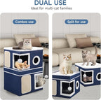 Shikha 2-Storey Cat Houses for Indoor Cats, Dual-Purpose Double Large Cat Beds - Image 2