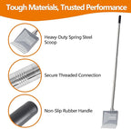 Heavy Duty Pooper Scooper 66in Tempered Spring Steel Scoop Long Stainless Steel - Image 5