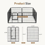 DUMOS Dog Playpen Indoor, Metal 40 Inch 8 Panels Foldable Pet Fence - Image 2
