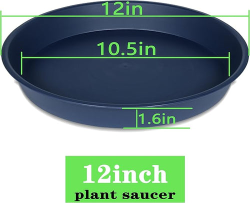 6 Pack of 12 inch Plant Saucer, Heavy Duty Plastic Plant Saucer 12" Round - Image 2