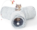 Tempcore Plush Cat Tunnel for Indoor Cats，Collapsible 3-Way Pet Tunnel Toy by Tempcore