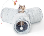 Tempcore Plush Cat Tunnel for Indoor Cats，Collapsible 3-Way Pet Tunnel Toy by Tempcore