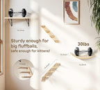Cat Wall Shelves Set with Sisal Cats Stairs, 4 Piece Wooden Climbing Furniture - Image 5