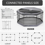 PETIME Foldable Metal Dog Exercise Pen/Pet Puppy Playpen Kennels Yard Fence - Image 3