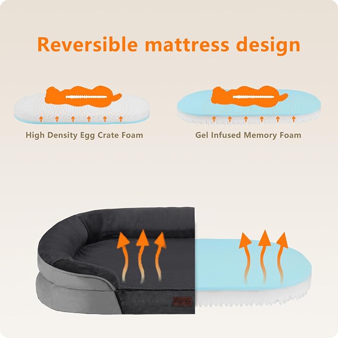 Dwanton Orthopedic Dog Bed for Extra Large Dogs - Image 3