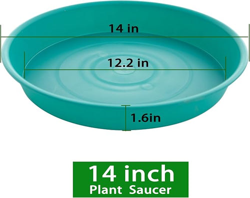 4 Pack of 14 inch Plant Saucers Bird Bath Bow Round, Plastic Plant Saucer Tray - Image 2