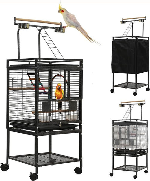 51" Small Bird Cage with Stand, Parakeet Cage, Parrot cage with Parakeet Toys by SINOPET