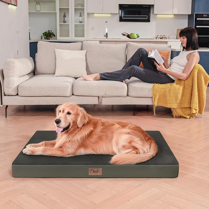 Plush Dog Bed for Medium Dogs, Waterproof Dog Crate Mat Orthopedic Egg Crate - Image 7