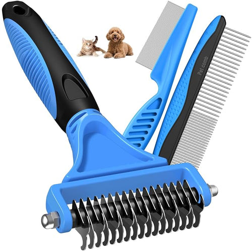 3PCS Pet Grooming Rake & Metal Comb & Flea Comb by Unknown